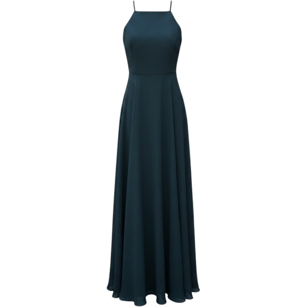 NWT Lulus Lost in Paradise Green Maxi Dress High Neck Strappy Back Gown Forest M